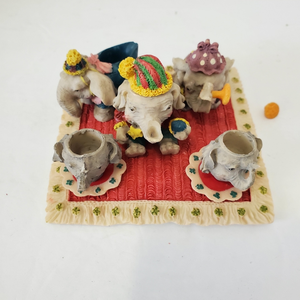 Vintage Miniature Tea Set, Circus Elephants